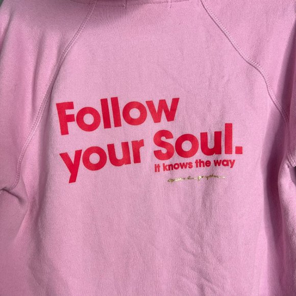 Spiritual Gangster Pink Follow your Soul Crop Graphic Hoodie XS - Picture 6 of 8